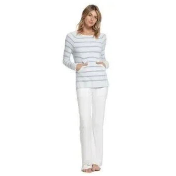 Barefoot Dreams Striped Raglan Pullover Small COZY y CHIC Ultra Lite terry top - Picture 10 of 10